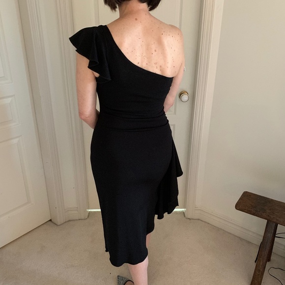 Black One Shoulder Dress (size 4-6) - Picture 3 of 4